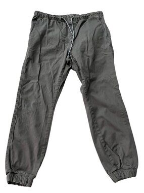 Freeworld Mens Medim Gray Canvas Ankle Joggers Drawstring Denim Pull On